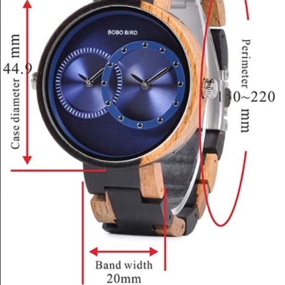 BLUE WOODEN UNISEX MEN WOMAN CASUAL WORK WATCH NEW